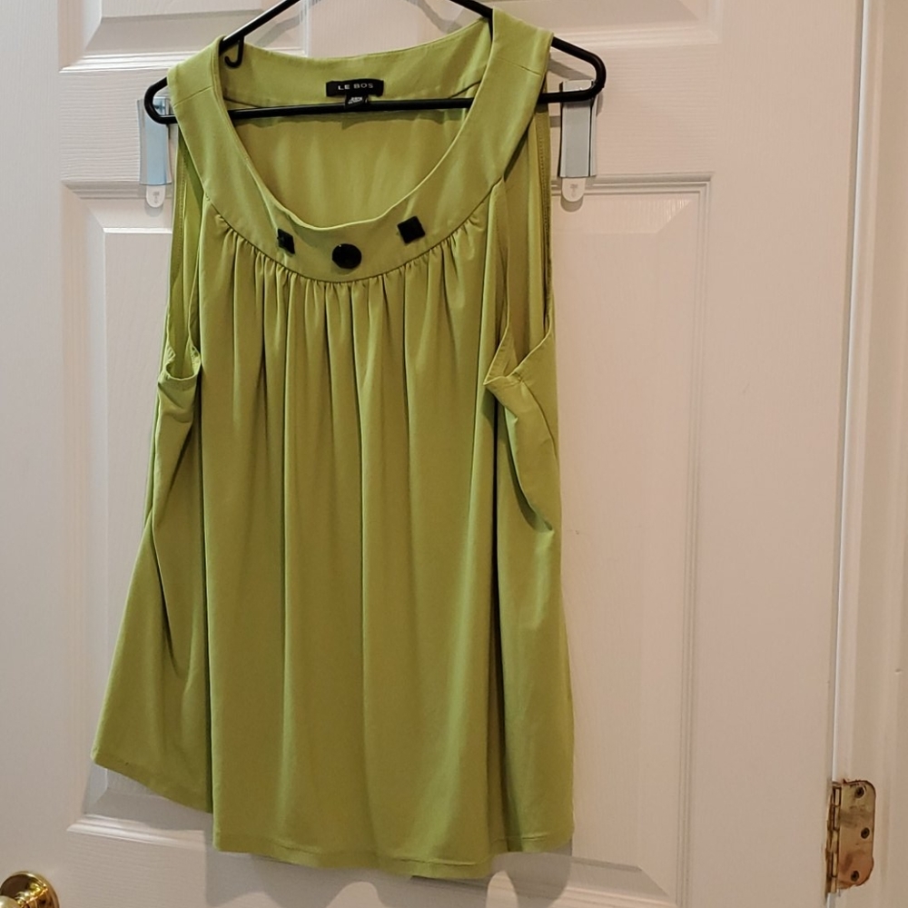 Le Bos neon green tank blouse 22W
